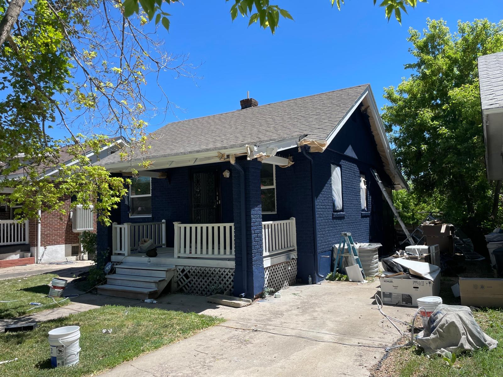 Brick Home Exterior Painting, after
